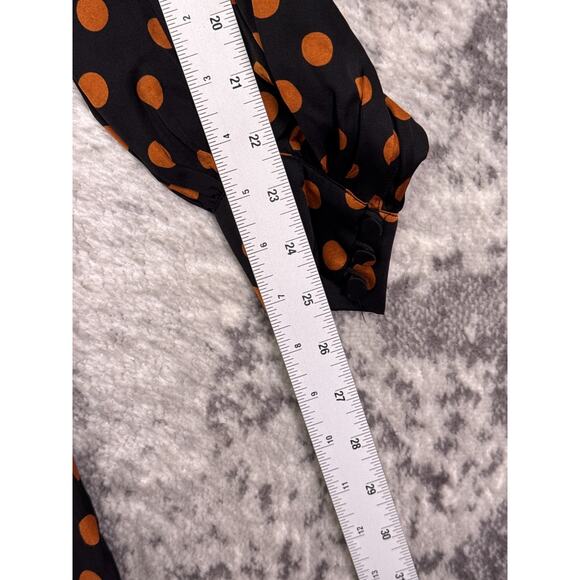 For Love & Lemons Dress Small Womens Black Polka Dot Satin Cutout Mini - Picture 5 of 11